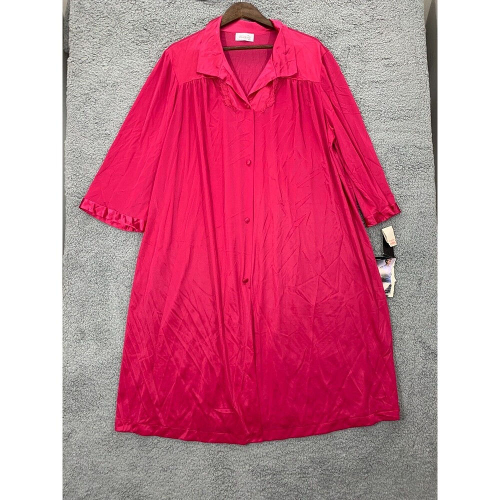 VINTAGE VTG Coloratura VANITY FAIR XXL Made in USA Fire Ruby Nightrobe Dress